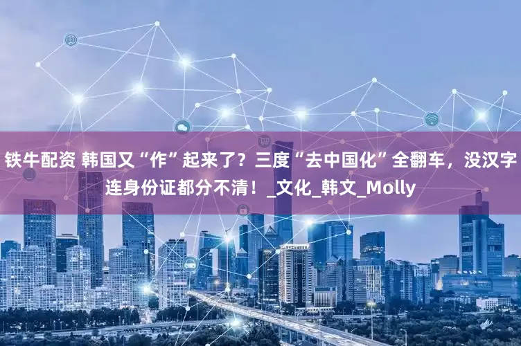铁牛配资 韩国又“作”起来了？三度“去中国化”全翻车，没汉字连身份证都分不清！_文化_韩文_Molly